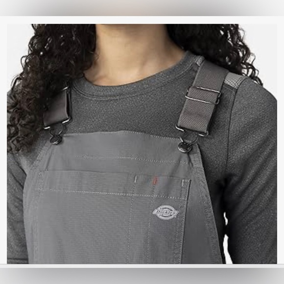 Dickies gray Rinsed Graphite Cooling Ripstop Bib Shortalls size Medium new - Picture 2 of 6